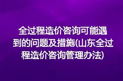 山東全過(guò)程造價(jià)咨詢管理辦法視角下 全過(guò)程造價(jià)咨詢常見問(wèn)題與應(yīng)對(duì)措施